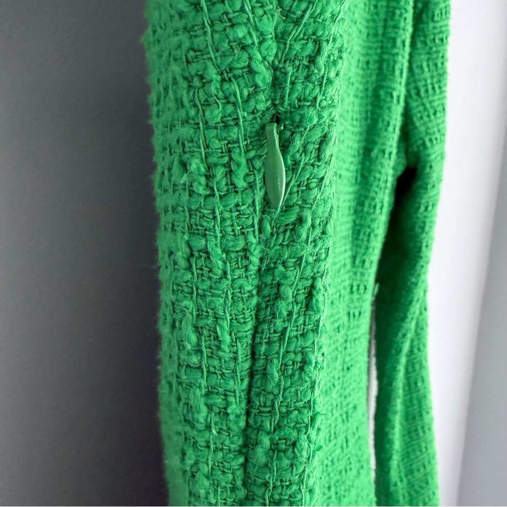 ZARA Kelly Green Textured Tweed Mini Dress Jewel Buttons NWT S Blogger Favorite - Picture 12 of 16